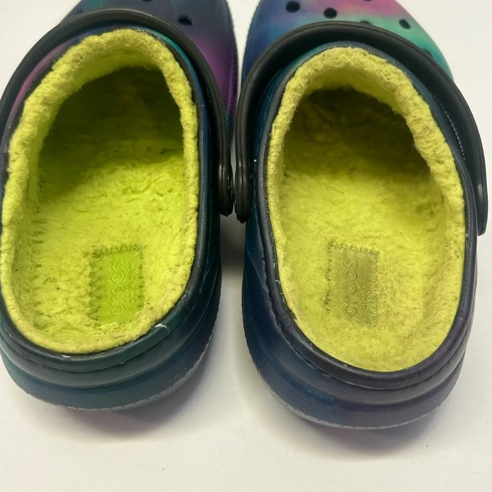 CROCS Toddler‎ Size 10 Unisex Tie-Dye Slippers - Blue and Purple